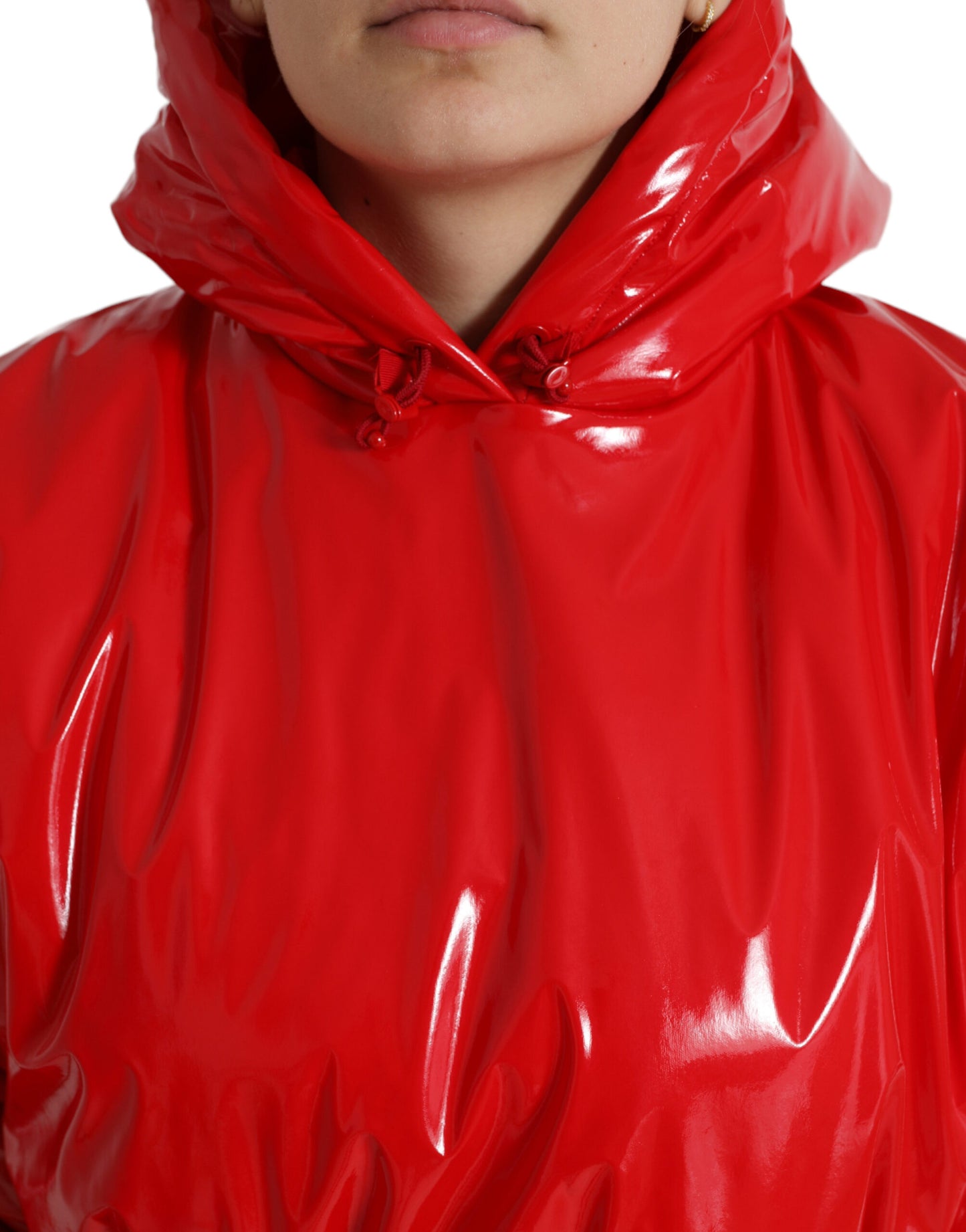 Chic Shiny Red Cropped Jacket