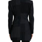 Elegant Striped Virgin Wool Blazer