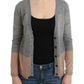 Elegant Gray Acrylic & Wool Cardigan