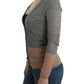 Elegant Gray Acrylic & Wool Cardigan