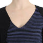 Chic Striped V-Neck Wool Blend Sweater