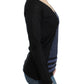 Chic Striped V-Neck Wool Blend Sweater