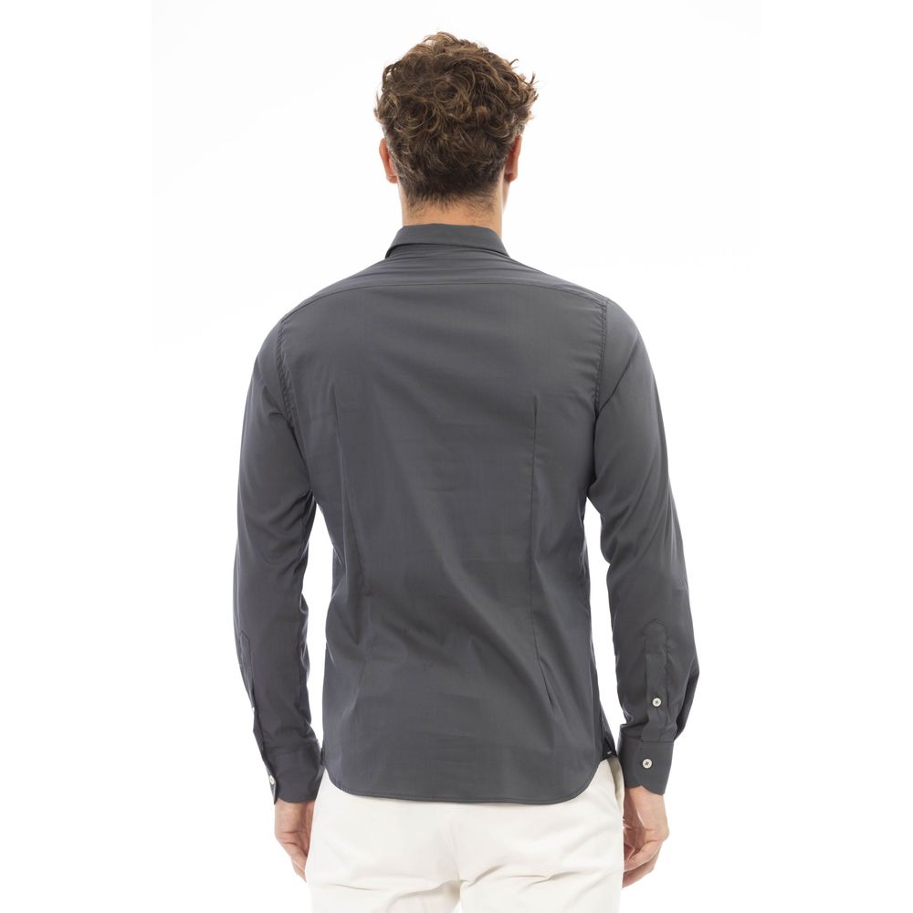 Gray Cotton Men Shirt