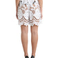 Chic High-Waisted Lace Shorts in Pure White