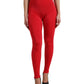 Elegant High Waist Red Leggings