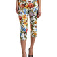 Floral High Waist Cropped Fashion Pants