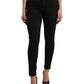 Elegant Mid Waist Black Skinny Jeans