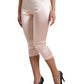 Chic Pink High Waist Cropped Silk Pants