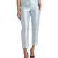 Chic Sky Blue High Waist Cropped Pants