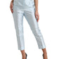 Chic Sky Blue High Waist Cropped Pants