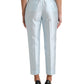 Chic Sky Blue High Waist Cropped Pants