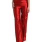 Elegant High Waist Wide Leg Silk Pants