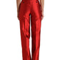 Elegant High Waist Wide Leg Silk Pants