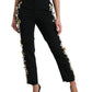 Elegant High Waist Floral Tapered Pants