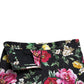 Elegant Floral Mid Waist Cropped Pants