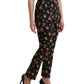 Elegant High-Waist Floral Tapered Pants