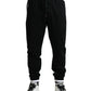 Elegant Black and White Cotton Joggers