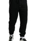 Elegant Black and White Cotton Joggers