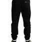 Elegant Black and White Cotton Joggers