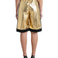 Elevated Elegance: High Waist Golden Shorts