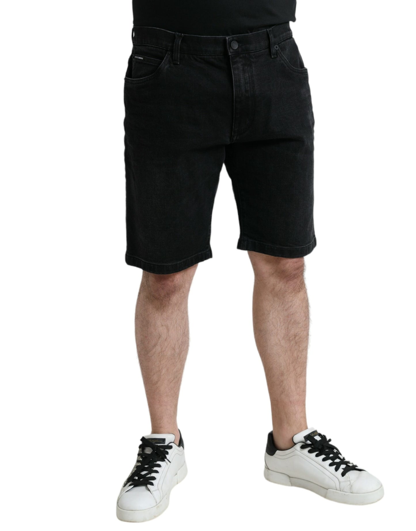 Chic Black Bermuda Denim Shorts