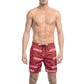 Red Polyester Men Swimsuit