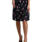 Elegant Floral A-Line Knee-Length Skirt