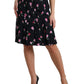 Elegant Floral A-Line Knee-Length Skirt