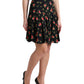 Floral A-Line Mini Skirt with High Waist