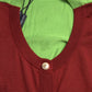 Silk Button Front Cardigan in Maroon Mix