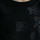 Elegant Black Floral Applique Sweater