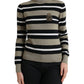 Multicolor Striped Wool Turtleneck Sweater