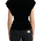 Velvet Exaggerated Shoulder Top