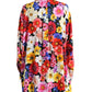 Floral Silk Blouse with Front Tie Fastening