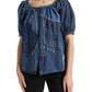 Elegant Cotton Denim Blouse Top