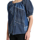 Elegant Cotton Denim Blouse Top