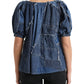 Elegant Cotton Denim Blouse Top