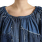 Elegant Cotton Denim Blouse Top