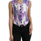 Floral Print Silk Blend Waistcoat