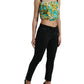 Elegant Floral Silk Blend Cropped Tank Top