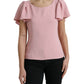 Chic Pink Bell Sleeve Top