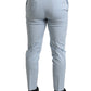 Sky Blue Cotton Stretch Skinny Pants