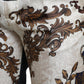 Elegant Silk Skinny Pants with Heraldic Print