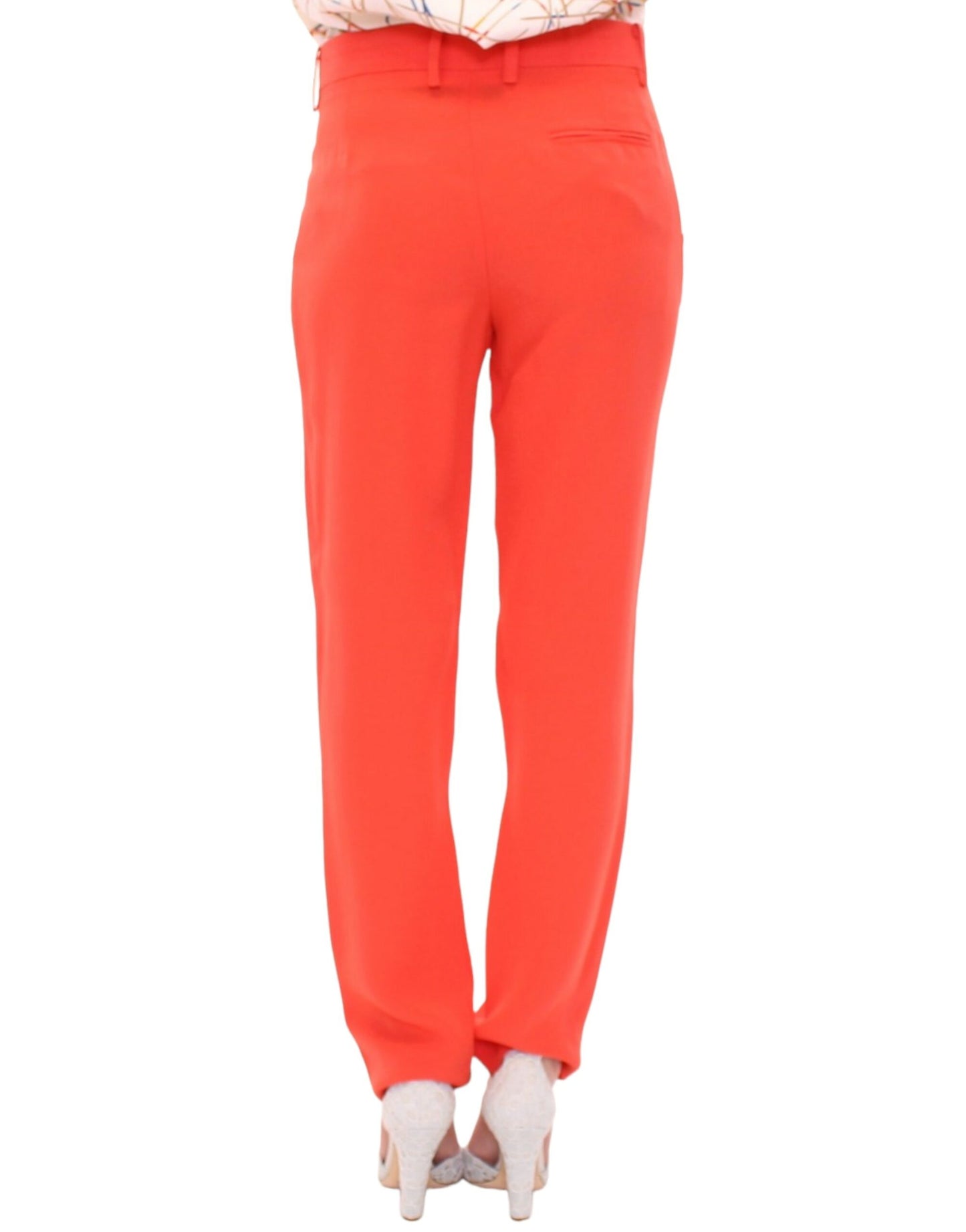 Chic Orange Boyfriend Pants - Italian Crafted