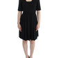 Elegant Black Short Sleeve Venus Dress