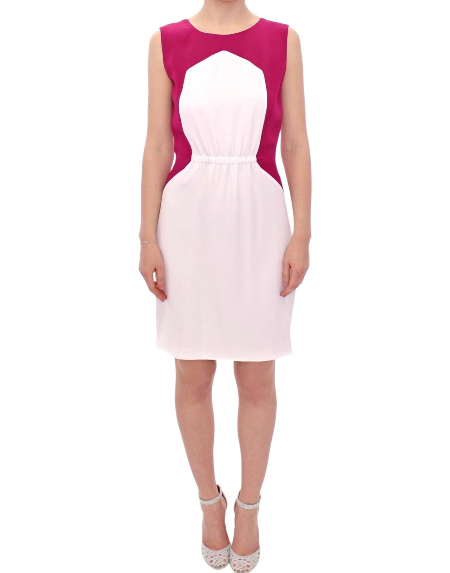 Chic Pink & White Shift Dress