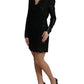 Elegant Black Floral Lace Sheath Mini Dress