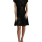 Elegant Black Floral Lace A-Line Mini Dress