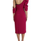 Elegant Purple Silk Midi Sheath Dress