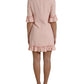 Elegant Light Pink A-Line Shift Mini Dress